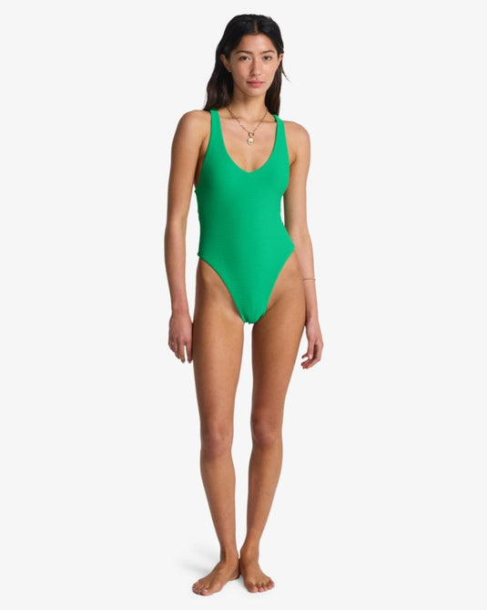 Billabong Women's Tanlines Halter One Piece Swimsuit Summer Green 24O301611-SMG1
