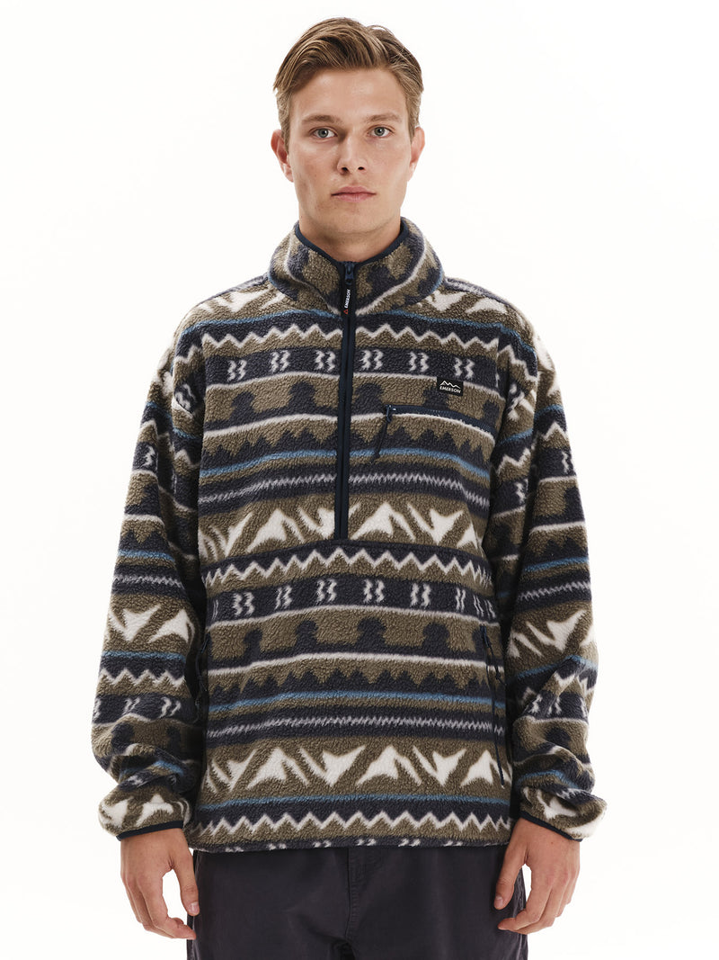 Load image into Gallery viewer, Emerson Men's High Pile Half Zip Fleece Dusty Olive 252.EM280.105-PR538
