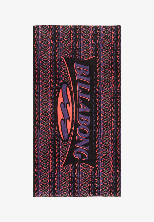 Billabong Unisex Waves Beach Towel 80 X 160 Black EBYAA00137-BLK