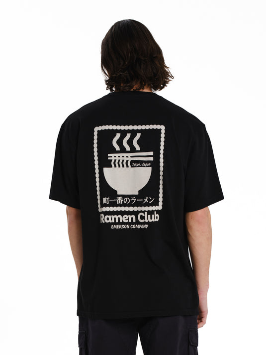 Emerson Men's "Ramen Club" Short Sleeve T-shirt Black 261.EM33.23-Black
