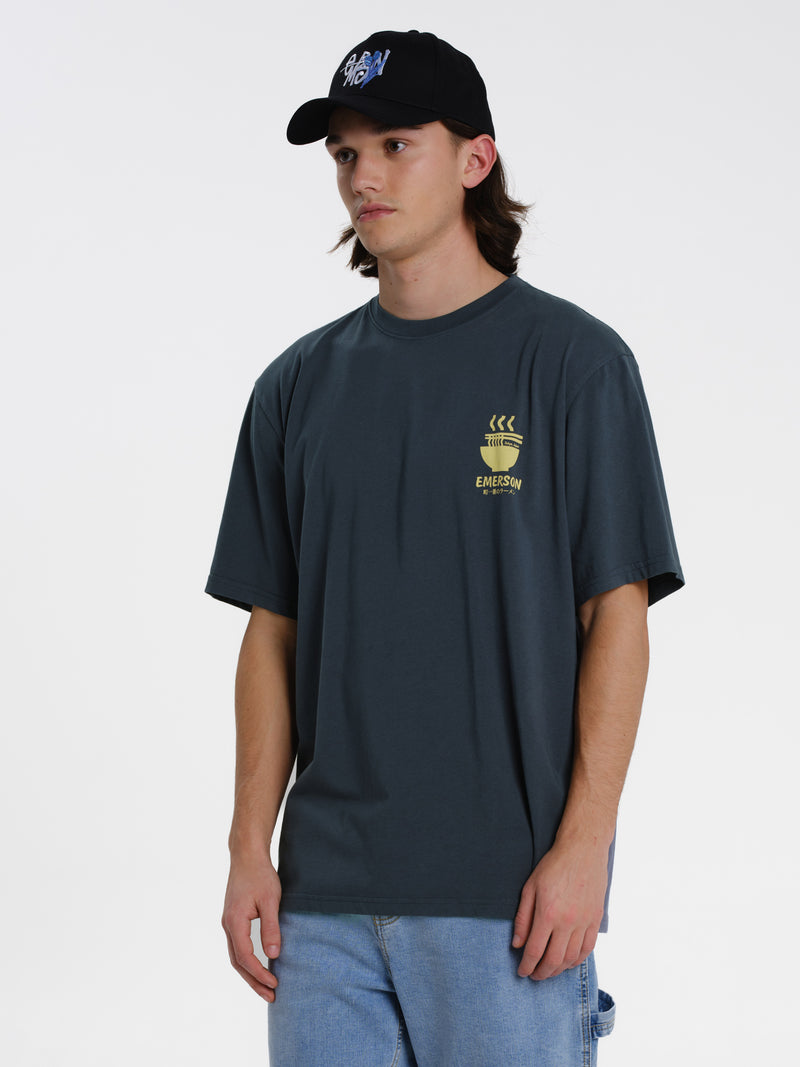 Load image into Gallery viewer, Emerson Men's "Ramen Club" Short Sleeve T-shirt Teal Blue 261.EM33.23-Teal-Blue
