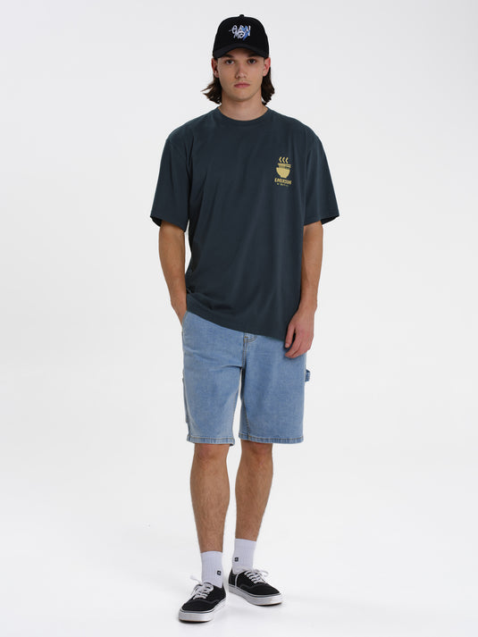 Emerson Men's "Ramen Club" Short Sleeve T-shirt Teal Blue 261.EM33.23-Teal-Blue