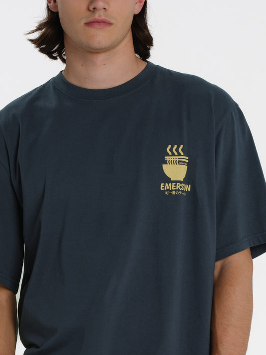 Emerson Men's "Ramen Club" Short Sleeve T-shirt Teal Blue 261.EM33.23-Teal-Blue