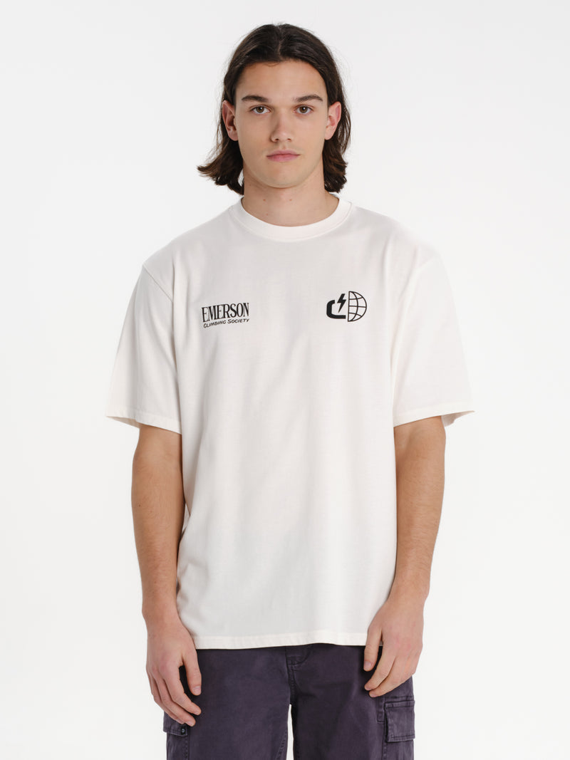 Load image into Gallery viewer, Emerson Men's "Climbing Society" Short Sleeve T-shirt Off White 261.EM33.26-Off-White
