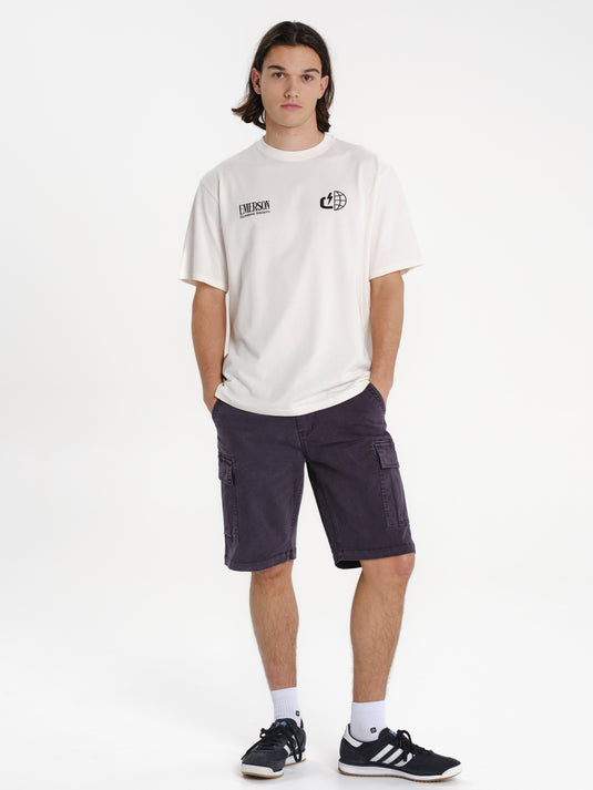 Emerson Men's "Climbing Society" Short Sleeve T-shirt Off White 261.EM33.26-Off-White