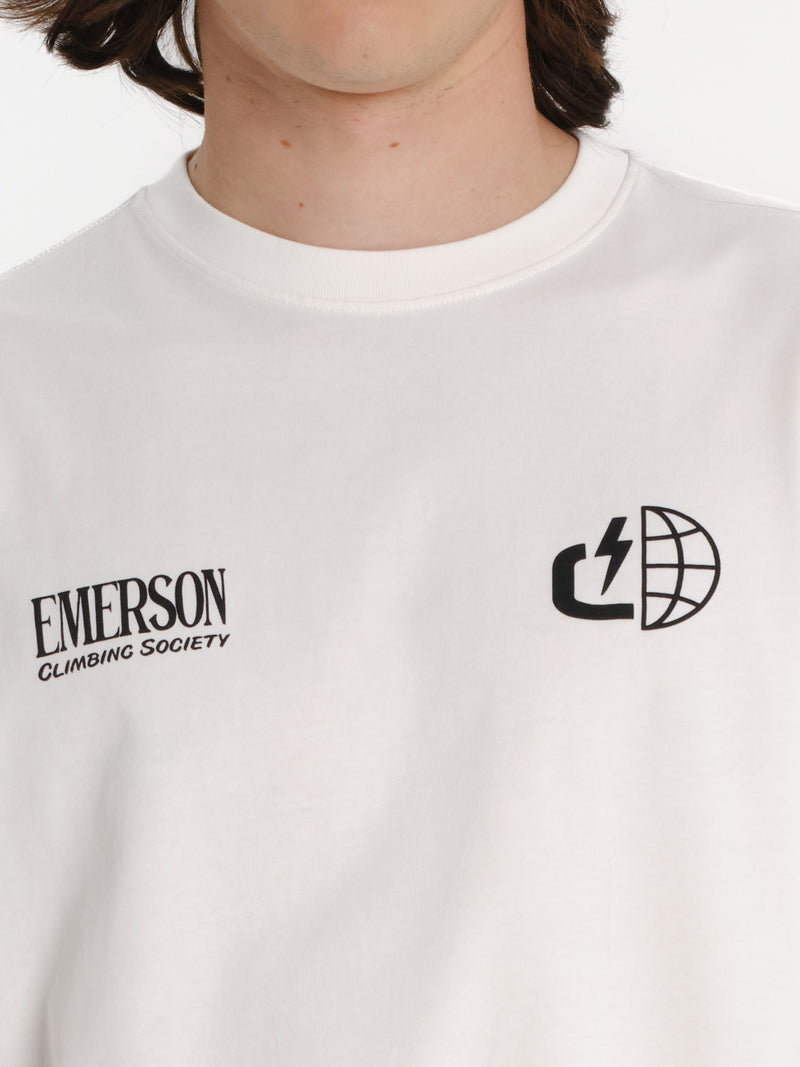 Load image into Gallery viewer, Emerson Men's "Climbing Society" Short Sleeve T-shirt Off White 261.EM33.26-Off-White
