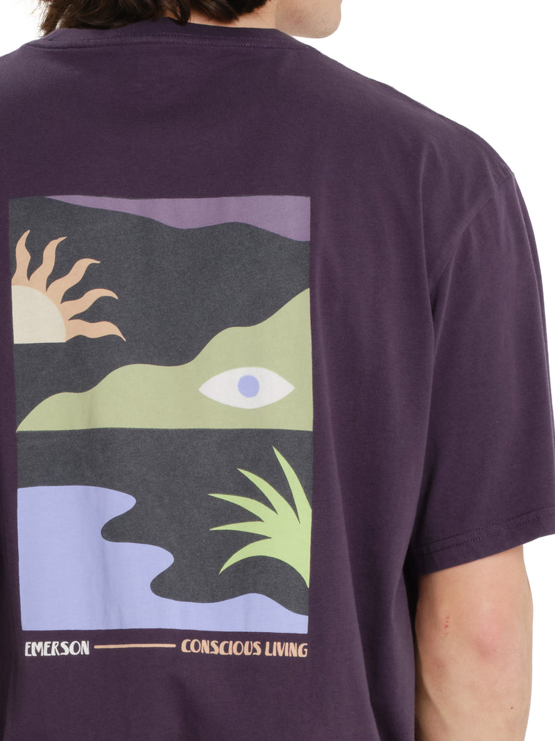 Load image into Gallery viewer, Emerson Men's "Conscious Living" Short Sleeve T-shirt Grape Purple 261.EM33.27-Grape-Purple
