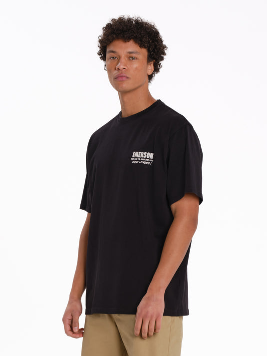 Emerson Men's "World Famous Steaks" Short Sleeve T-shirt Black 261.EM33.29-Black