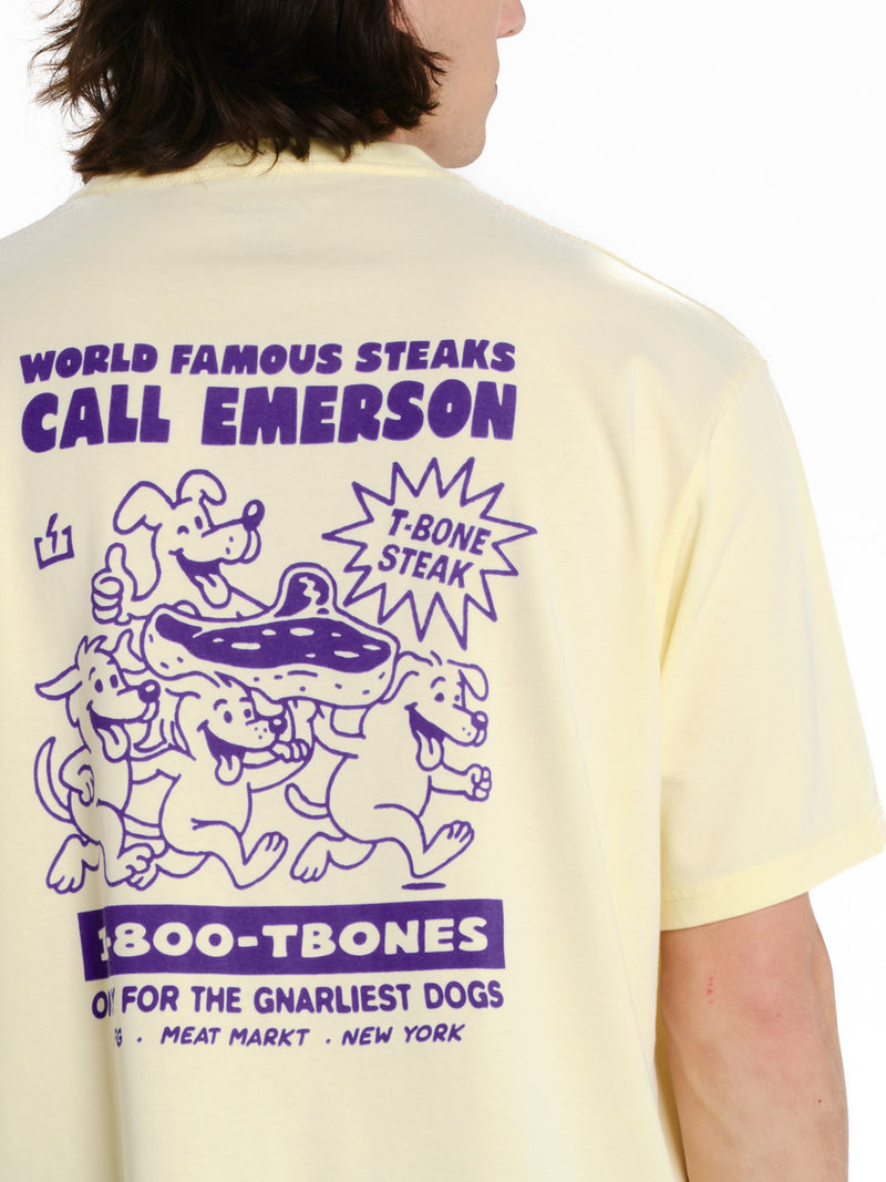Load image into Gallery viewer, Emerson Men's "World Famous Steaks" T-shirt 261.EM33.29-Pale-Yellow
