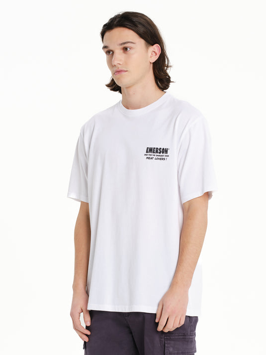 Emerson Men's "World Famous Steaks" Short Sleeve T-shirt White 261.EM33.29-White