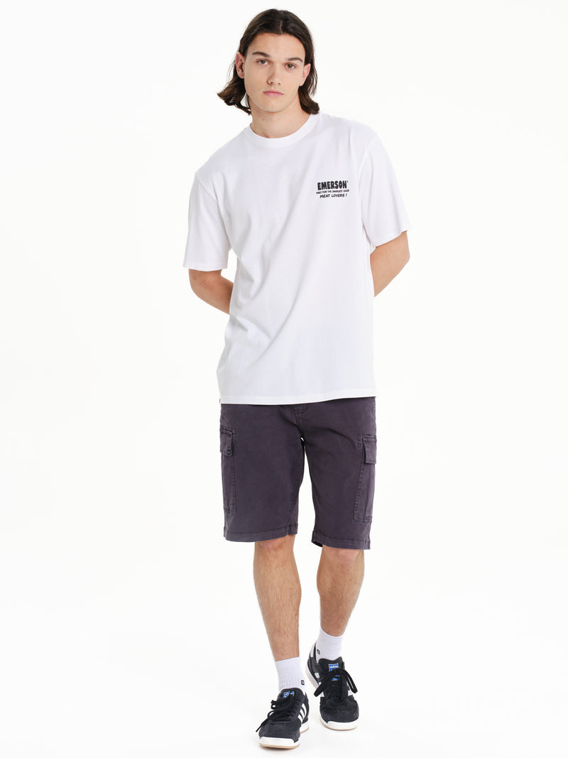 Load image into Gallery viewer, Emerson Men's "World Famous Steaks" Short Sleeve T-shirt White 261.EM33.29-White
