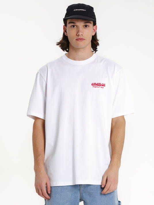 Emerson Men's Pizza Short Sleeve T-shirt White 261.EM33.35-White