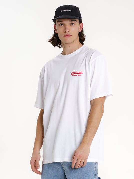 Emerson Men's Pizza Short Sleeve T-shirt White 261.EM33.35-White