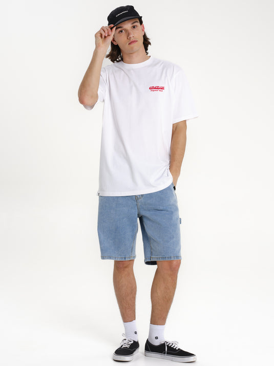 Emerson Men's Pizza Short Sleeve T-shirt White 261.EM33.35-White