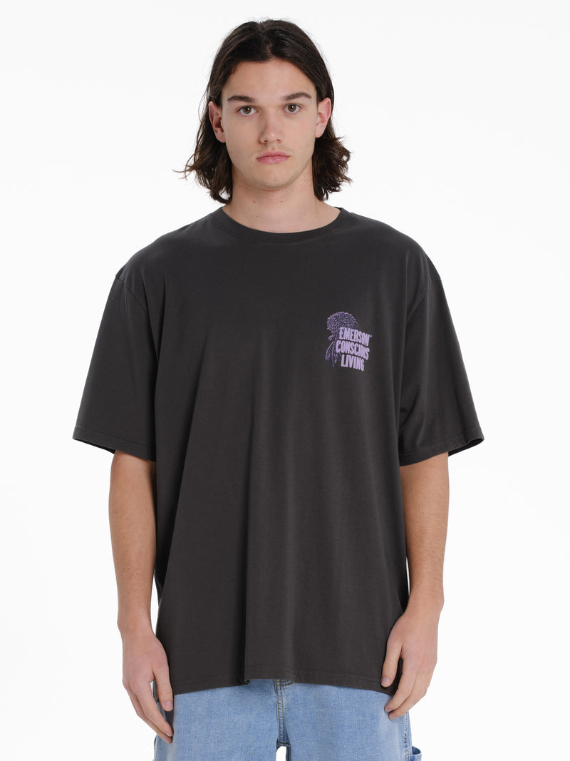 Load image into Gallery viewer, Emerson Men's "Conscious Living" Short Sleeve T-shirt Charcoal 261.EM33.55-Charcoal
