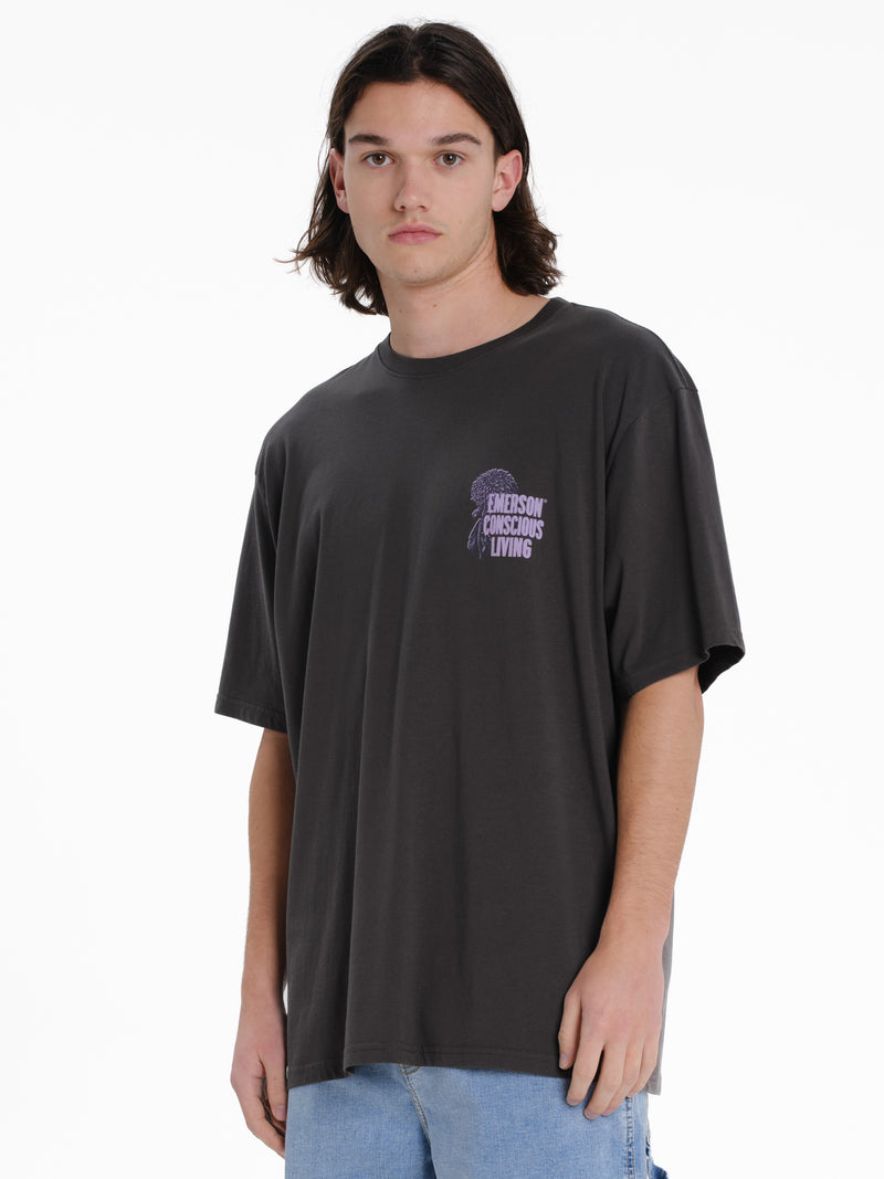 Load image into Gallery viewer, Emerson Men's "Conscious Living" Short Sleeve T-shirt Charcoal 261.EM33.55-Charcoal

