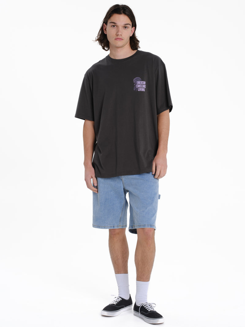 Load image into Gallery viewer, Emerson Men's "Conscious Living" Short Sleeve T-shirt Charcoal 261.EM33.55-Charcoal
