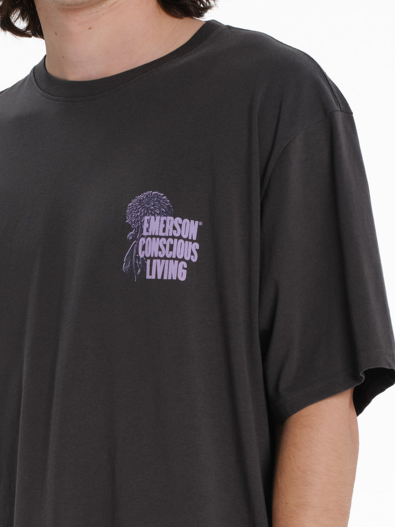 Load image into Gallery viewer, Emerson Men's "Conscious Living" Short Sleeve T-shirt Charcoal 261.EM33.55-Charcoal
