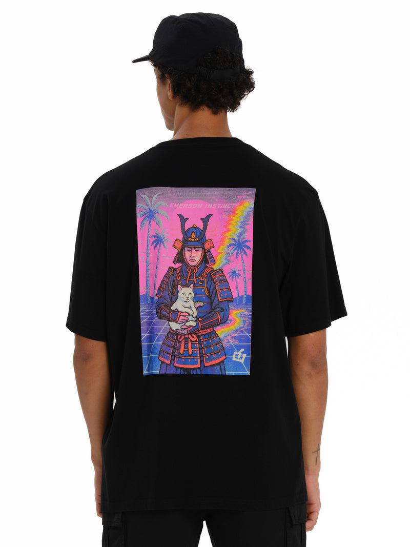 Load image into Gallery viewer, Emerson Men's "Samurai" Short Sleeve T-shirt Black 261.EM33.61-Black
