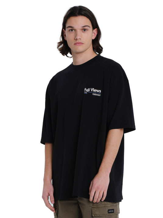 Emerson Men's "Fuji Views" Short Sleeve T-shirt Black 261.EM33.65-Black