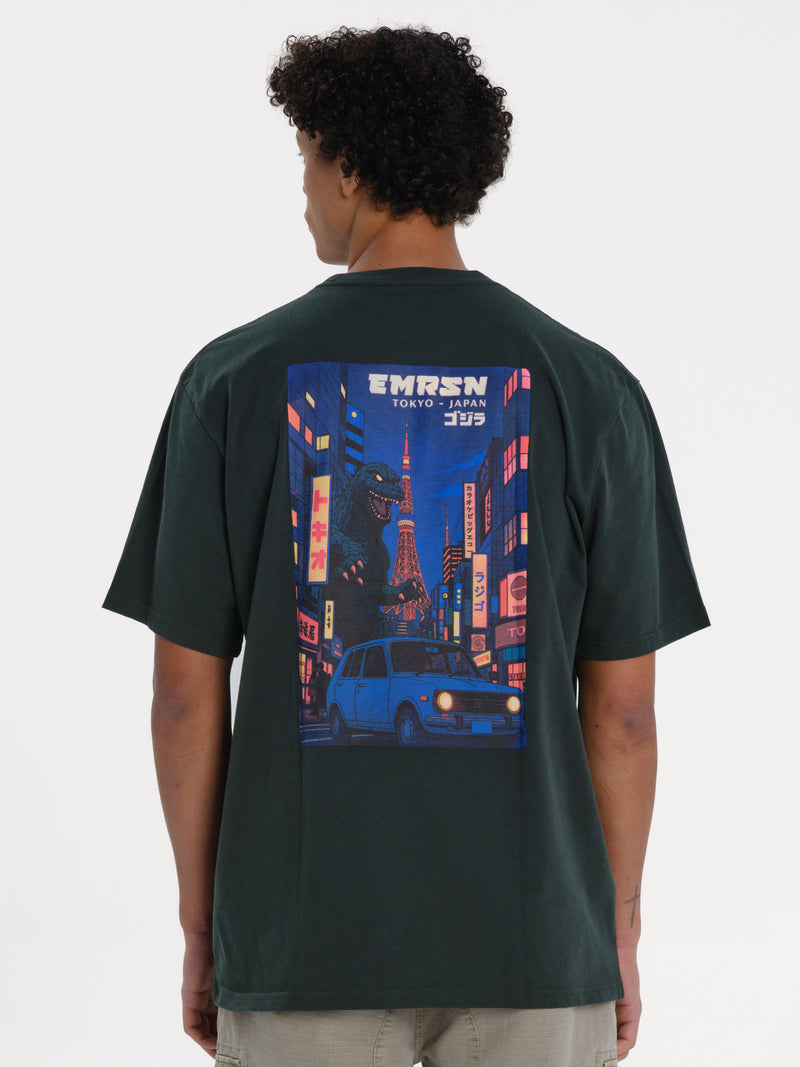 Load image into Gallery viewer, Emerson Men's "Tokyo Japan" Short Sleeve T-shirt Forest Teal 261.EM33.66-Forest-Teal
