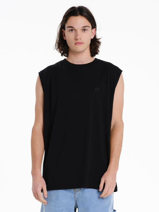 Emerson Men's Logo Embroidery Sleevelss T-shirt Black 261.EM37.125-Black