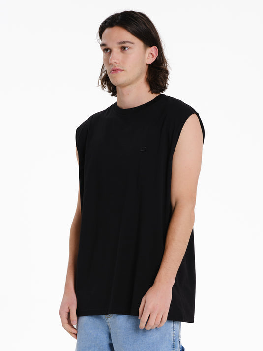 Emerson Men's Logo Embroidery Sleevelss T-shirt Black 261.EM37.125-Black