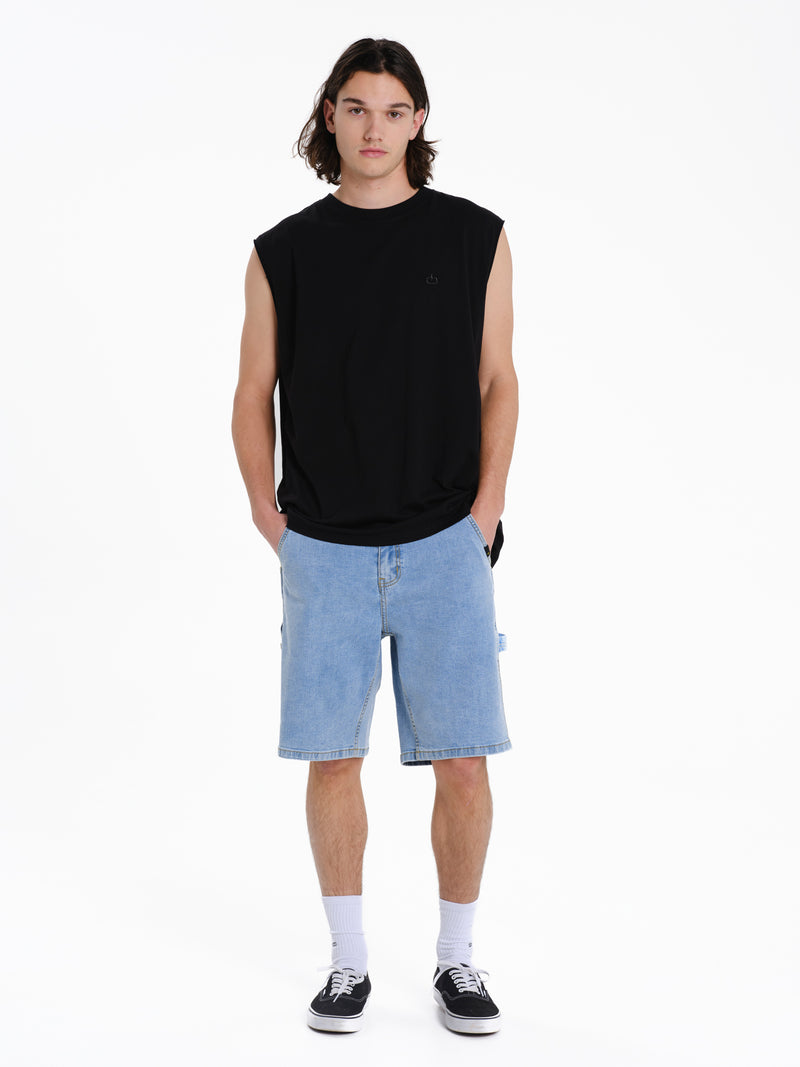 Load image into Gallery viewer, Emerson Men's Logo Embroidery Sleevelss T-shirt Black 261.EM37.125-Black
