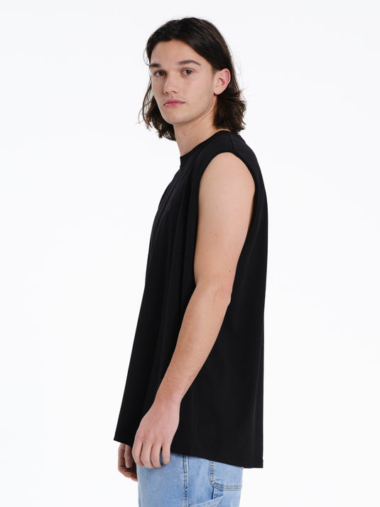 Emerson Men's Logo Embroidery Sleevelss T-shirt Black 261.EM37.125-Black