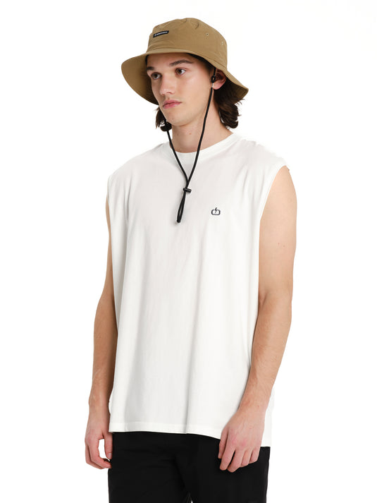 Emerson Men's Logo Embroidery Sleevelss T-shirt Frosty White 261.EM37.125-Frosty-White
