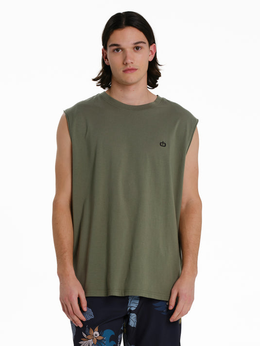 Emerson Men's Logo Embroidery Sleevelss T-shirt Olive Green 261.EM37.125-Olive-Green