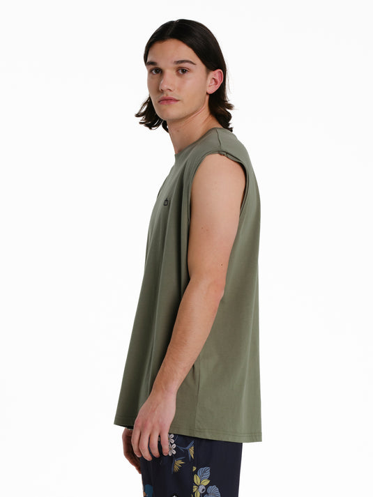 Emerson Men's Logo Embroidery Sleevelss T-shirt Olive Green 261.EM37.125-Olive-Green