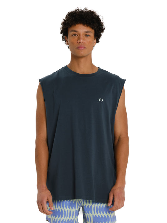 Emerson Men's Logo Embroidery Sleevelss T-shirt Teal Blue 261.EM37.125-Teal-Blue