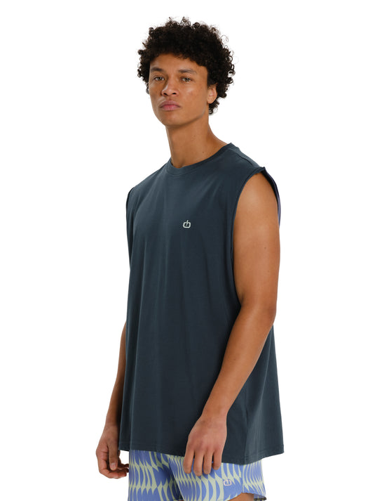Emerson Men's Logo Embroidery Sleevelss T-shirt Teal Blue 261.EM37.125-Teal-Blue