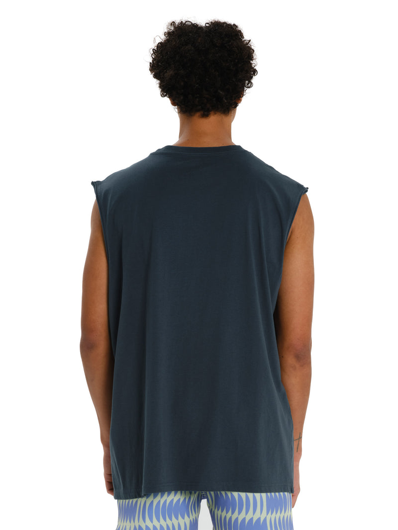 Load image into Gallery viewer, Emerson Men's Logo Embroidery Sleevelss T-shirt Teal Blue 261.EM37.125-Teal-Blue
