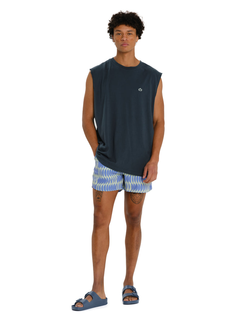Load image into Gallery viewer, Emerson Men's Logo Embroidery Sleevelss T-shirt Teal Blue 261.EM37.125-Teal-Blue
