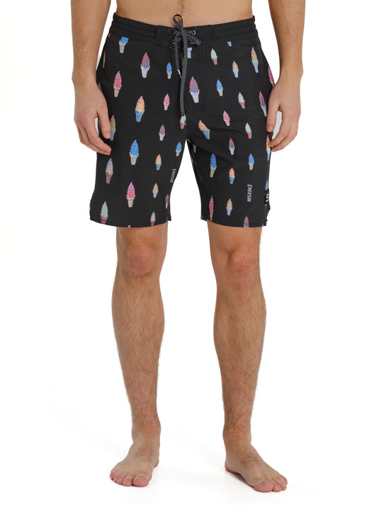 Emerson Men's Printed Boardshorts 48.5 cm Black 261.EM524.23-Pr580c-Black