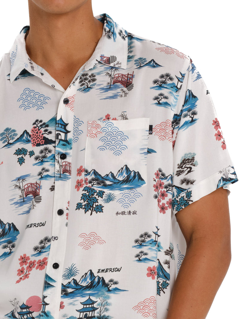 Load image into Gallery viewer, Emerson Men's Short Sleeve Shirt Off White 261.EM61.03PR-White
