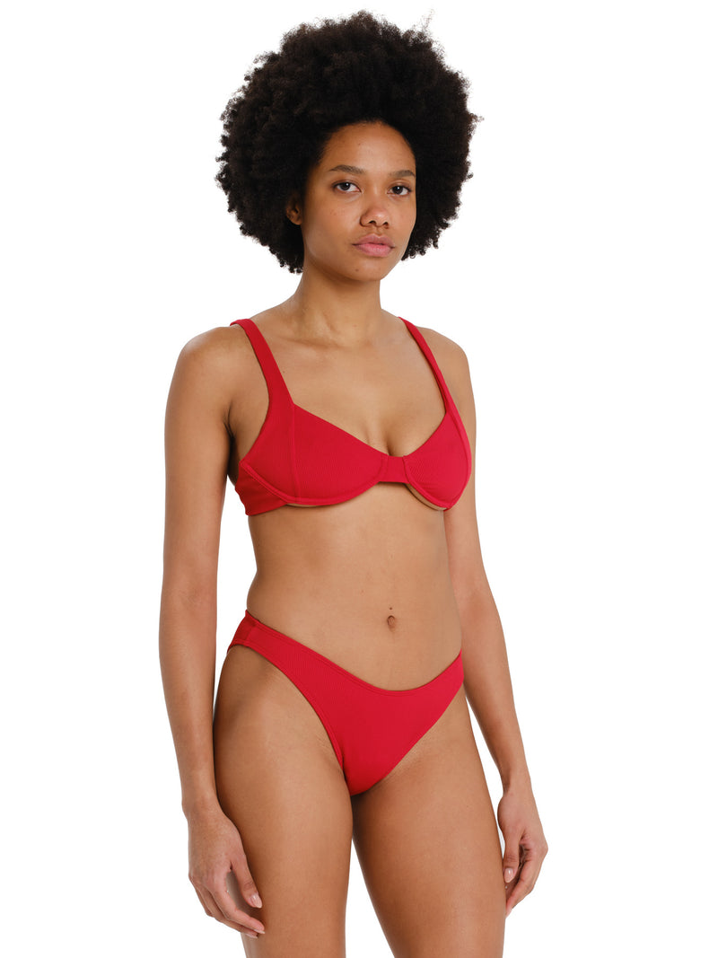 Load image into Gallery viewer, Emerson Women's Underwired Rib Bikini Set Vivid Red 261.EW571.120-Vivid-Red
