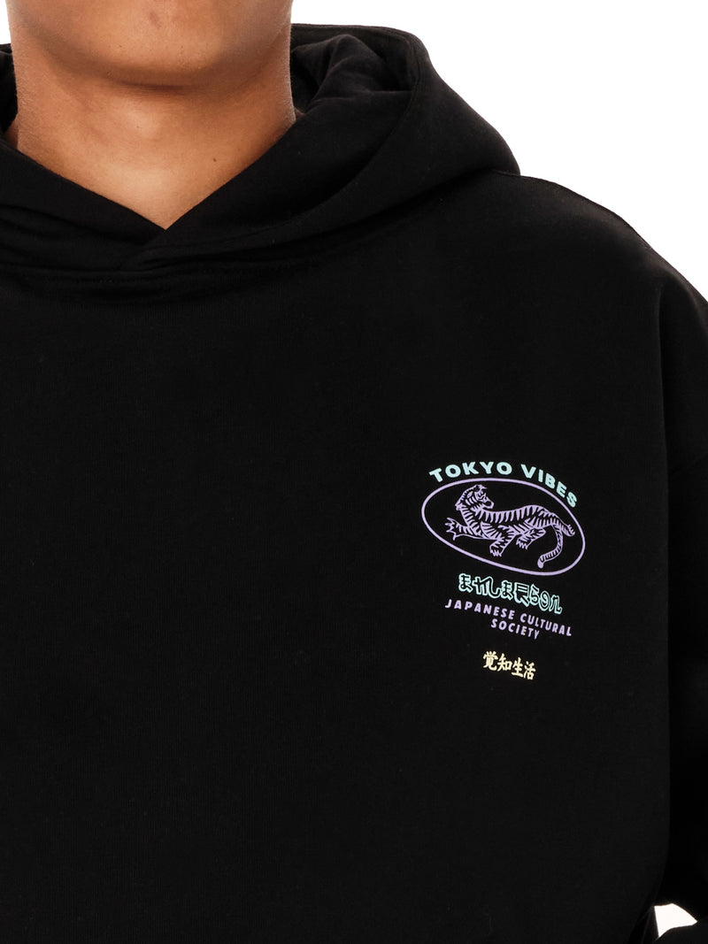 Load image into Gallery viewer, Emerson Men's Tokyo Vibes Pullover Hoodie Black 262.EM20.23-Black
