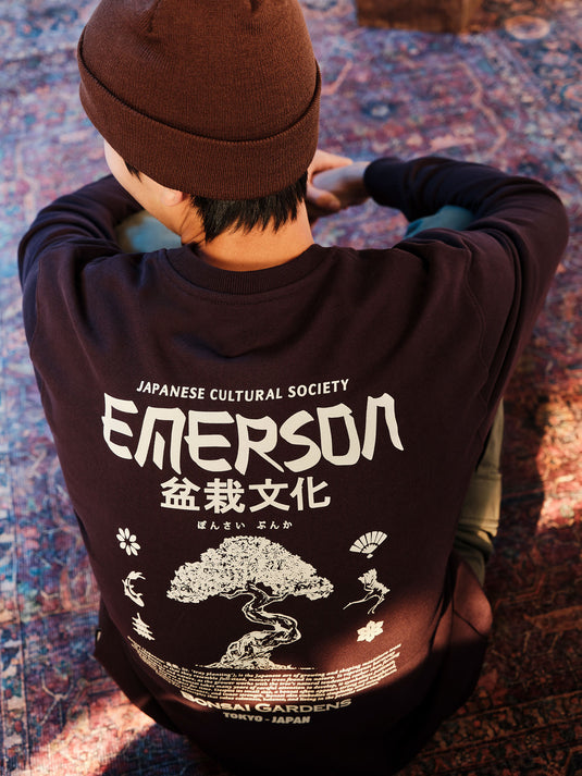 Emerson Men's Japanese Cultural Society Crew Neck D.Grape 262.EM20.27-GRAPE
