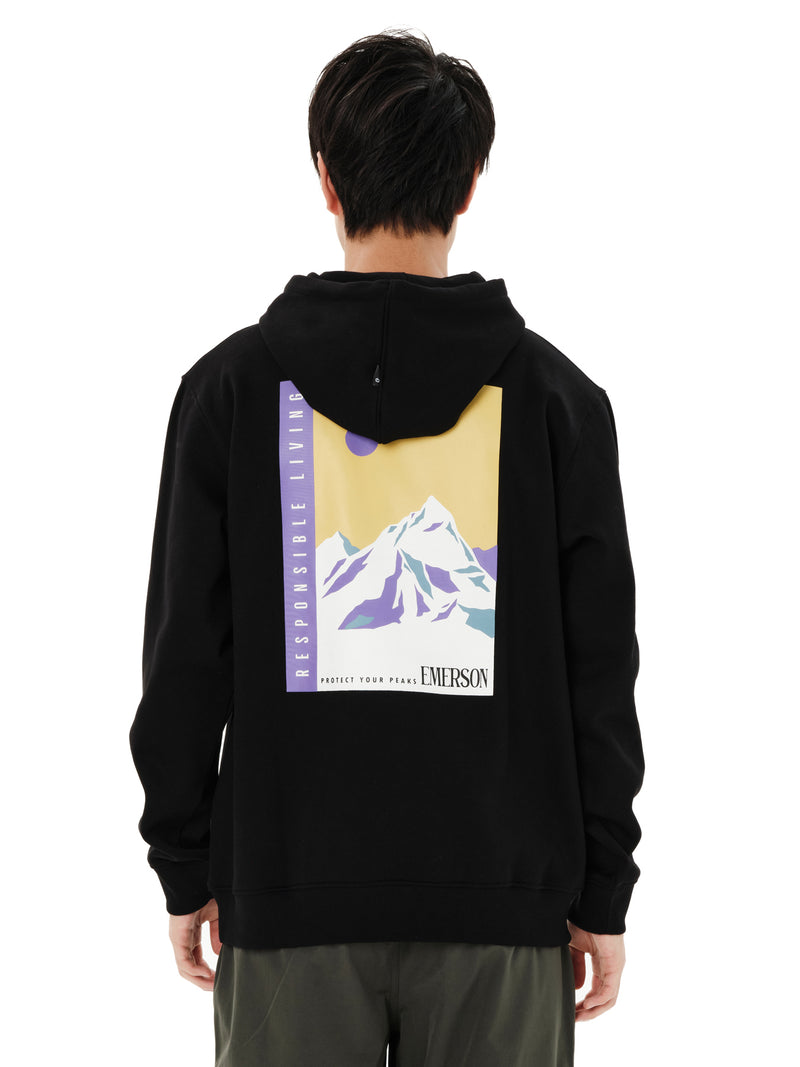 Load image into Gallery viewer, Emerson Men's "Responsible Living" Hoodie Black 262.EM20.30-Black
