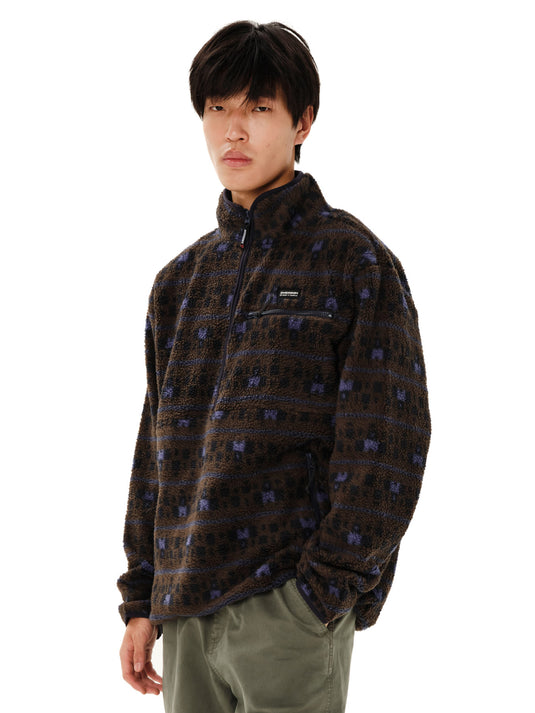 Emerson Men's High Pile Half Zip Fleece Chocolate Brown 262.EM280.105-Pr628-Chocolate-Brown