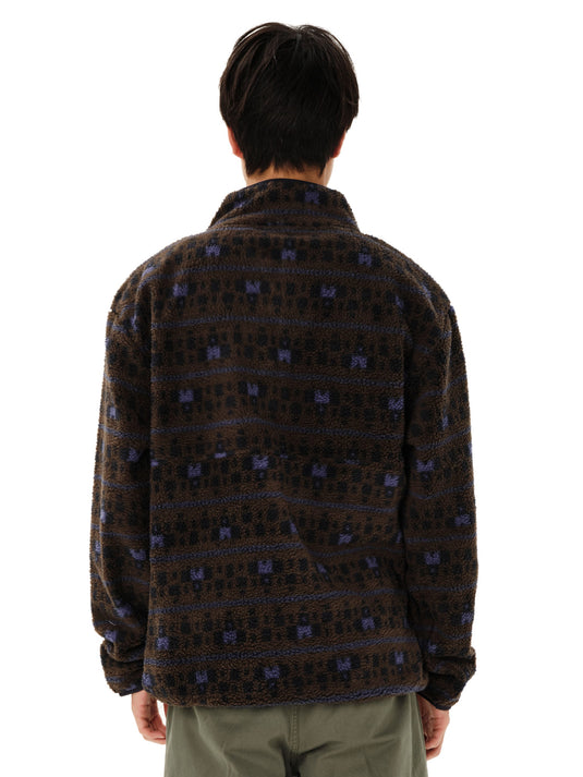Emerson Men's High Pile Half Zip Fleece Chocolate Brown 262.EM280.105-Pr628-Chocolate-Brown