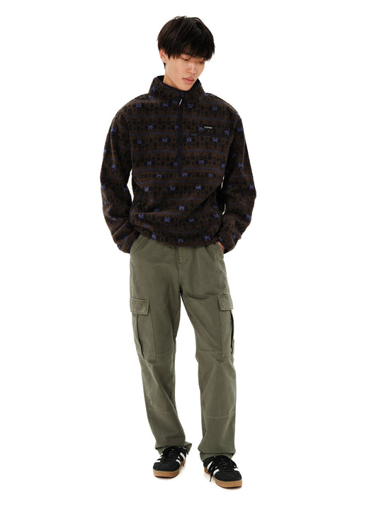 Emerson Men's High Pile Half Zip Fleece Chocolate Brown 262.EM280.105-Pr628-Chocolate-Brown