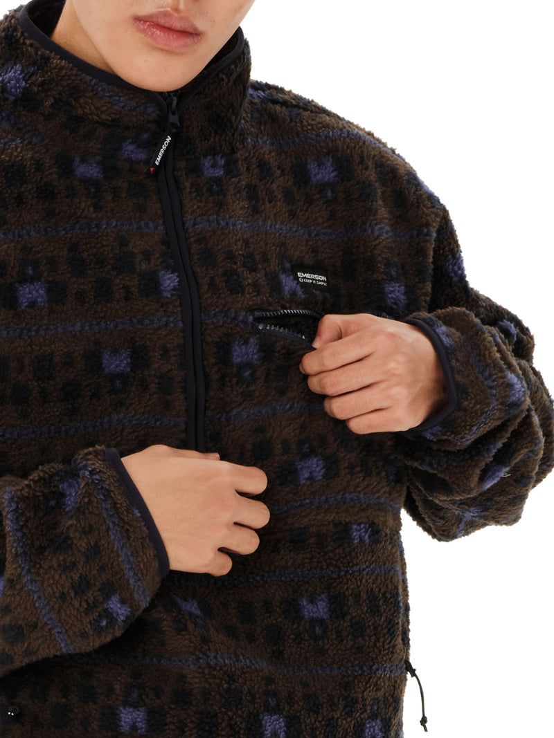 Load image into Gallery viewer, Emerson Men's High Pile Half Zip Fleece Chocolate Brown 262.EM280.105-Pr628-Chocolate-Brown
