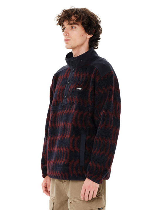 Emerson Men's High Pile Half Zip Fleece Blue Wine 262.EM290.155-PR613