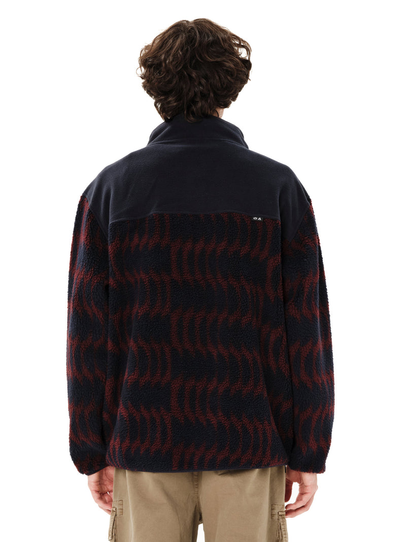 Load image into Gallery viewer, Emerson Men's High Pile Half Zip Fleece Blue Wine 262.EM290.155-PR613
