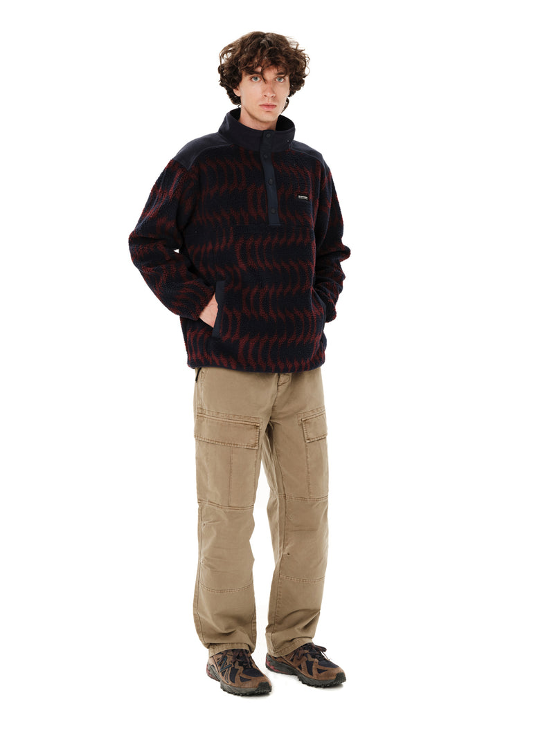 Load image into Gallery viewer, Emerson Men's High Pile Half Zip Fleece Blue Wine 262.EM290.155-PR613
