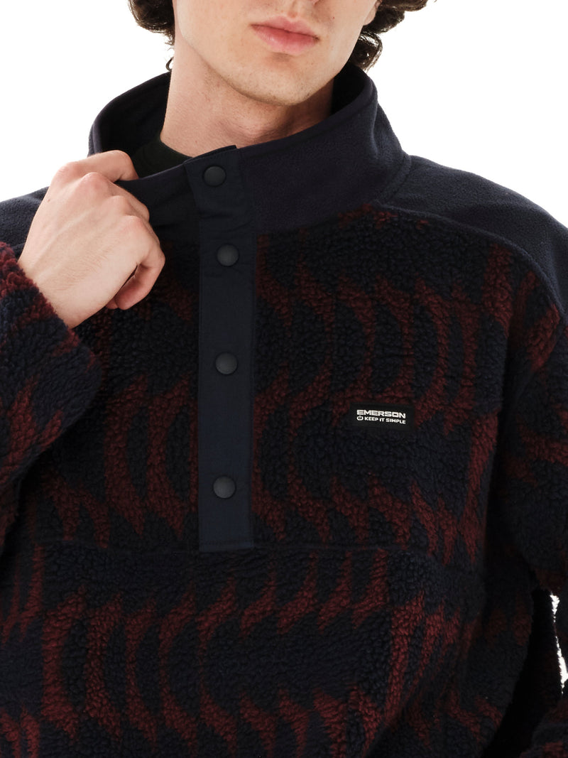 Load image into Gallery viewer, Emerson Men's High Pile Half Zip Fleece Blue Wine 262.EM290.155-PR613
